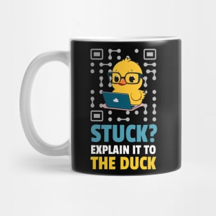 Programmer Duck - Stuck?, Explain it to the duck - Coder Duck Funny Programmer Mug